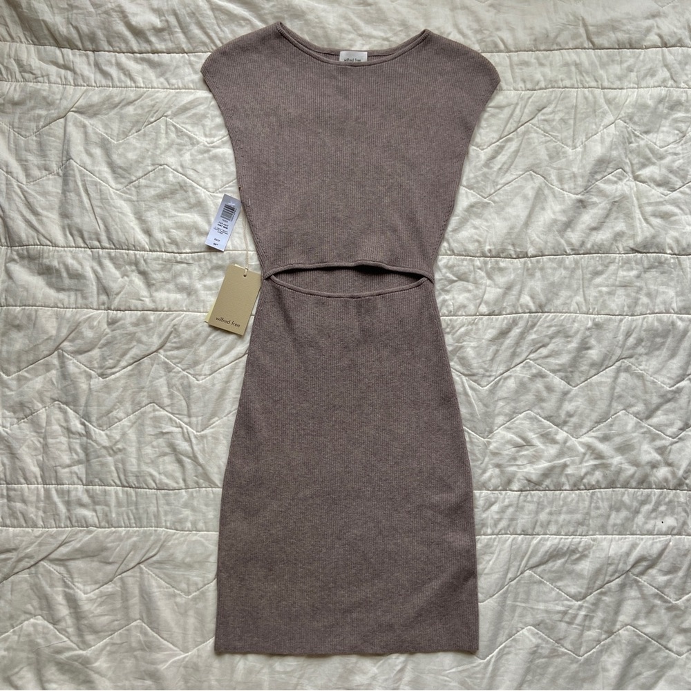 Aritzia Wilfred Free Cut-Out Knit Mini Dress